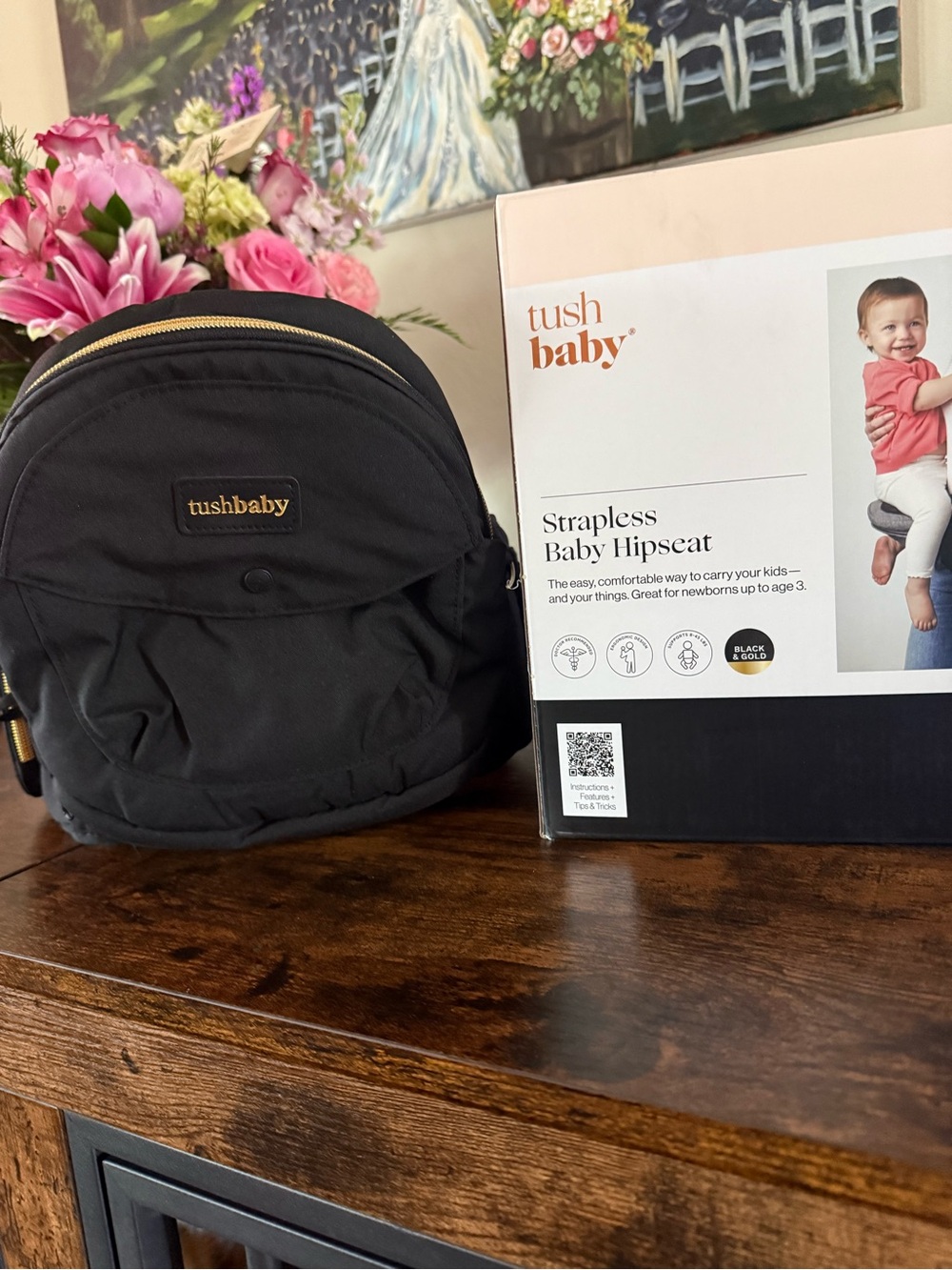 tushbaby Strapless Baby Hipseat Pack - Black